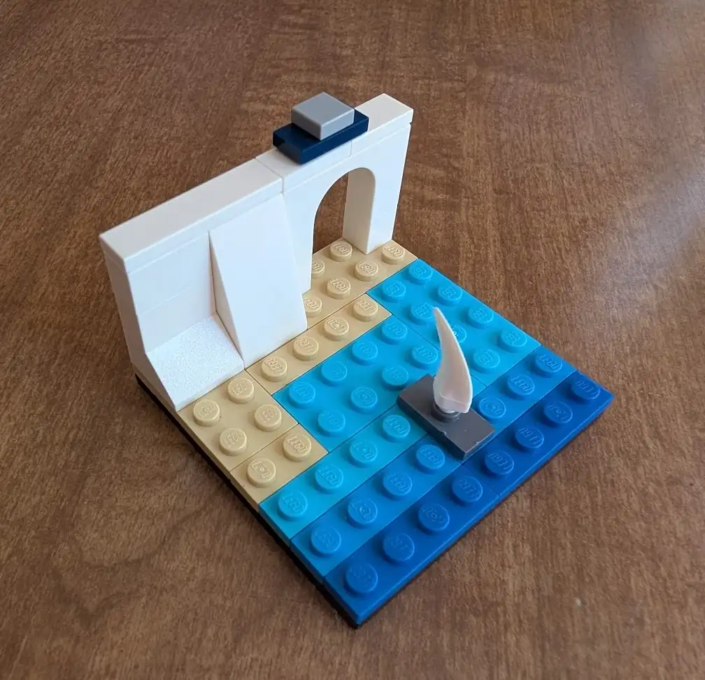 Seaside Scene MOC (Left Isometric View)